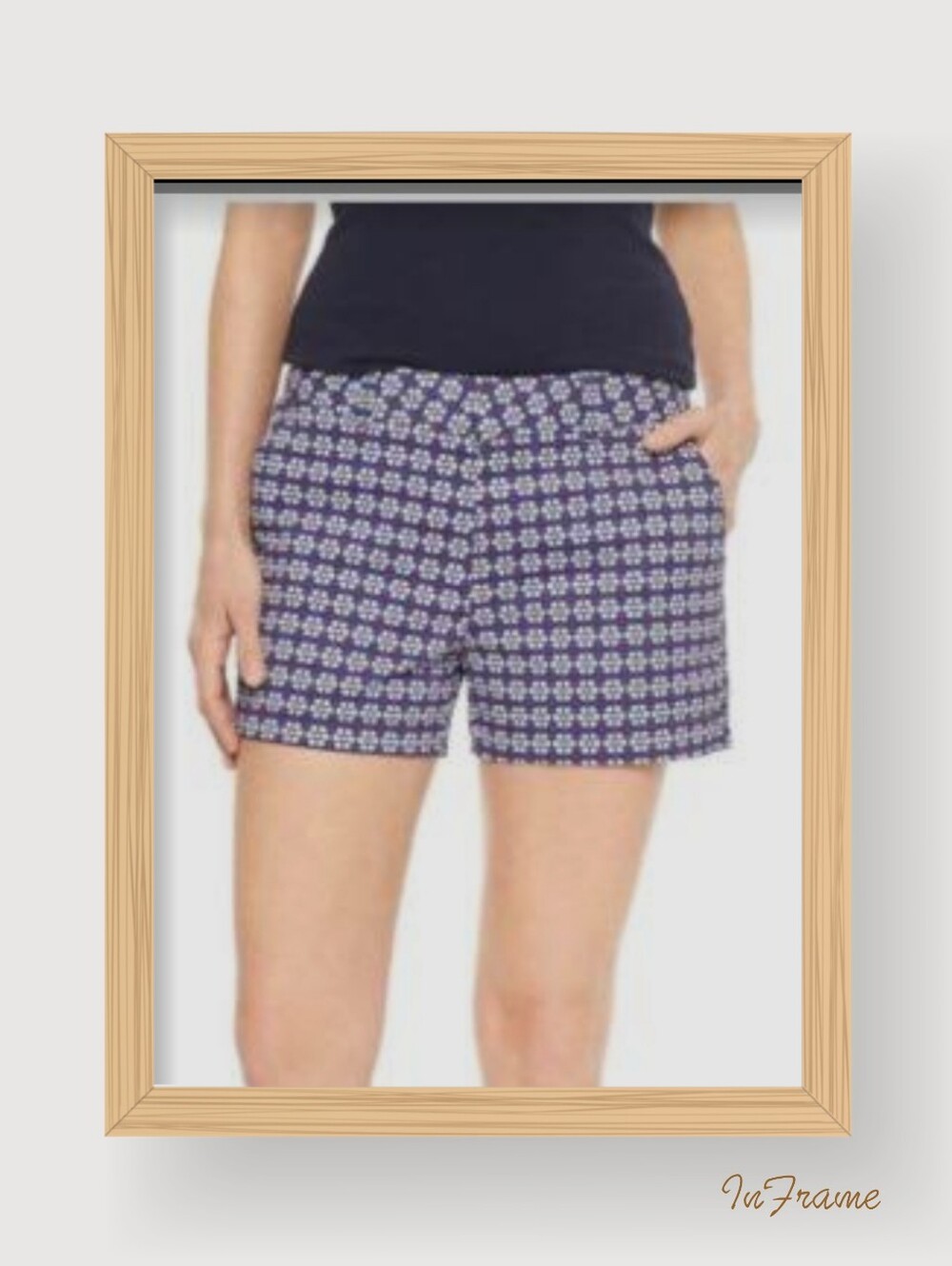 Gap Red, White And Blue Print Blue Women's Shorts Size 4